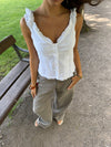 Serafina top with details – White