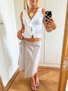 Scandivv top with big ruffles - White