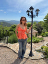 Romi top with ruffles – Coral orange