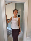 Silja top with glitter - White