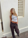 Silja top with glitter - White