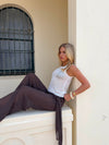Silja top with glitter - White