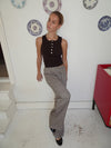 Dilly top with buttons  - Brown
