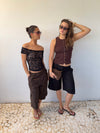 Lali top with buttons - Brown