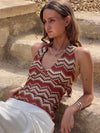 Zigga top with pattern - Orange/beige