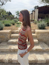Zigga top with pattern - Orange/beige