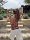 Zigga top with pattern - Orange/beige