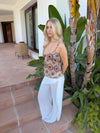 Novinia top with pattern – Beige/brown