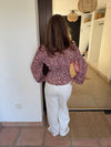 Alissa blouse with pattern - Red/white
