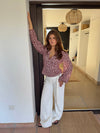 Alissa blouse with pattern - Red/white