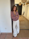 Alissa blouse with pattern - Red/white