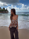 Novinia top with pattern – Beige/brown