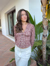 Alissa blouse with pattern - Red/white