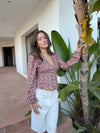 Alissa blouse with pattern - Red/white