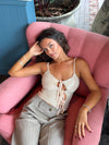 Elvira top with sequins - Beige