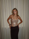 Tine top with sequins - Rosa/gold