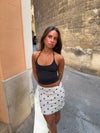 Brooks top with pearls - Black/orange