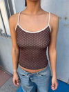 Esmaralda top with polka dots – Brown/white