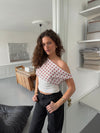 Kimmie polka dotted top - White/red