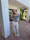 Icana top with stripes - Blue/white