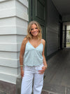Oline top with stripes - Light blue/white