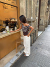 Kimmie top with zebra print - Brown/white