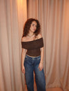 Celora off shoulder top - Brown