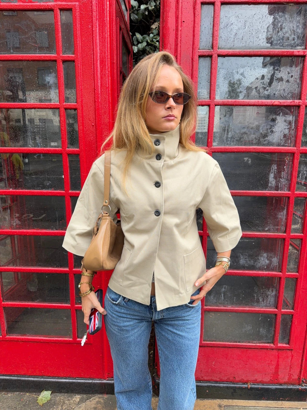 Malin Tomkins 3/4 sleeve jacket - Beige