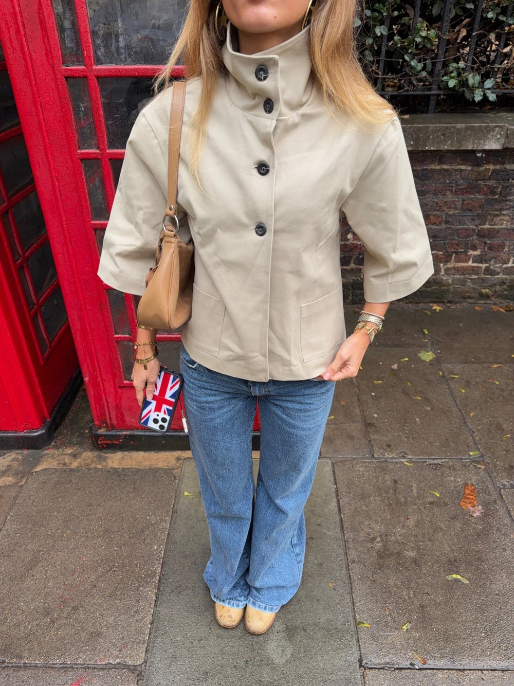Malin Tomkins 3/4 sleeve jacket - Beige