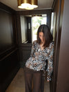 Zebriana blouse with print – Brown/white/black