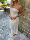 Jimma tube top with lace - White/beige