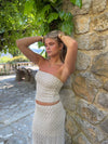 Jimma tube top with lace - White/beige