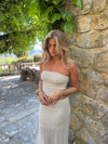 Jimma tube top with lace - White/beige
