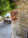 Jimma tube top with lace - White/beige