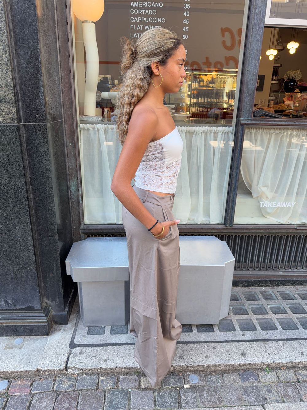 Zera lace tube top - White