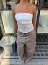Zera lace tube top - White
