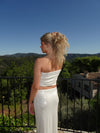Ema tube top with sequins – White