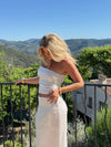 Ema tube top with sequins – White