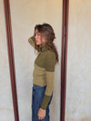 Swela knit with turtleneck - Green/brown