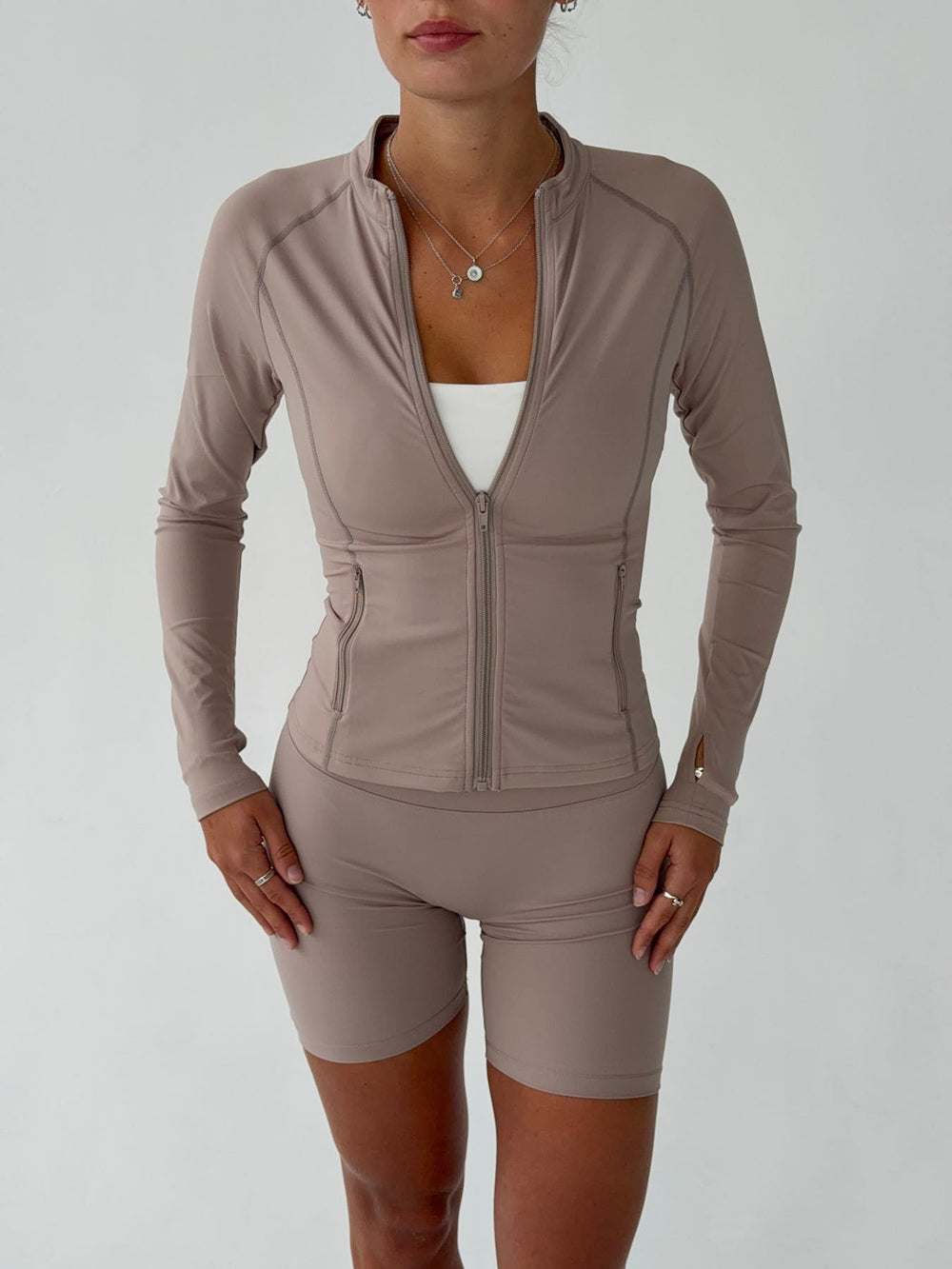 Essential zip up jacket - Ash
