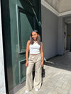 Arlette suit pants - Beige with white stripes
