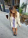 Amira tube dress with berry print