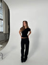 Lilia pants in broderie anglaise - Black