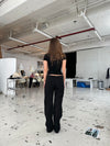Lilia pants in broderie anglaise - Black
