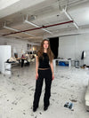 Lilia pants in broderie anglaise - Black