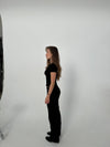 Lilia pants in broderie anglaise - Black