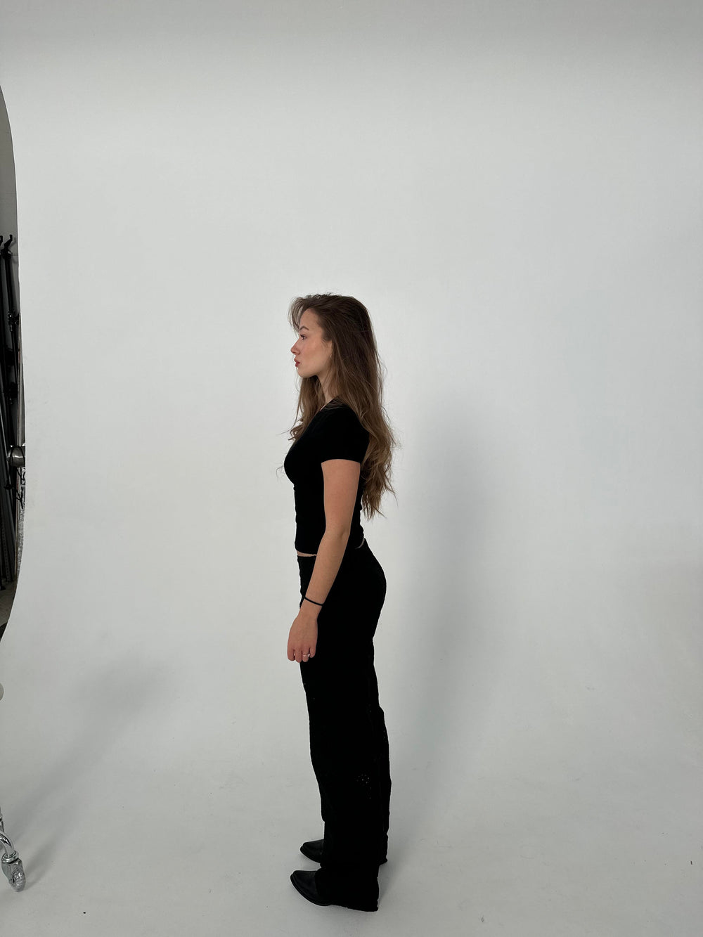 Lilia pants in broderie anglaise - Black