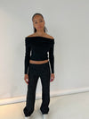 Lilia pants in broderie anglaise - Black
