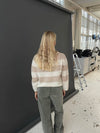 Christelle knit with stripes - Beige/ Off white