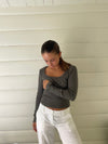 Ariella square neck blouse - Dark green